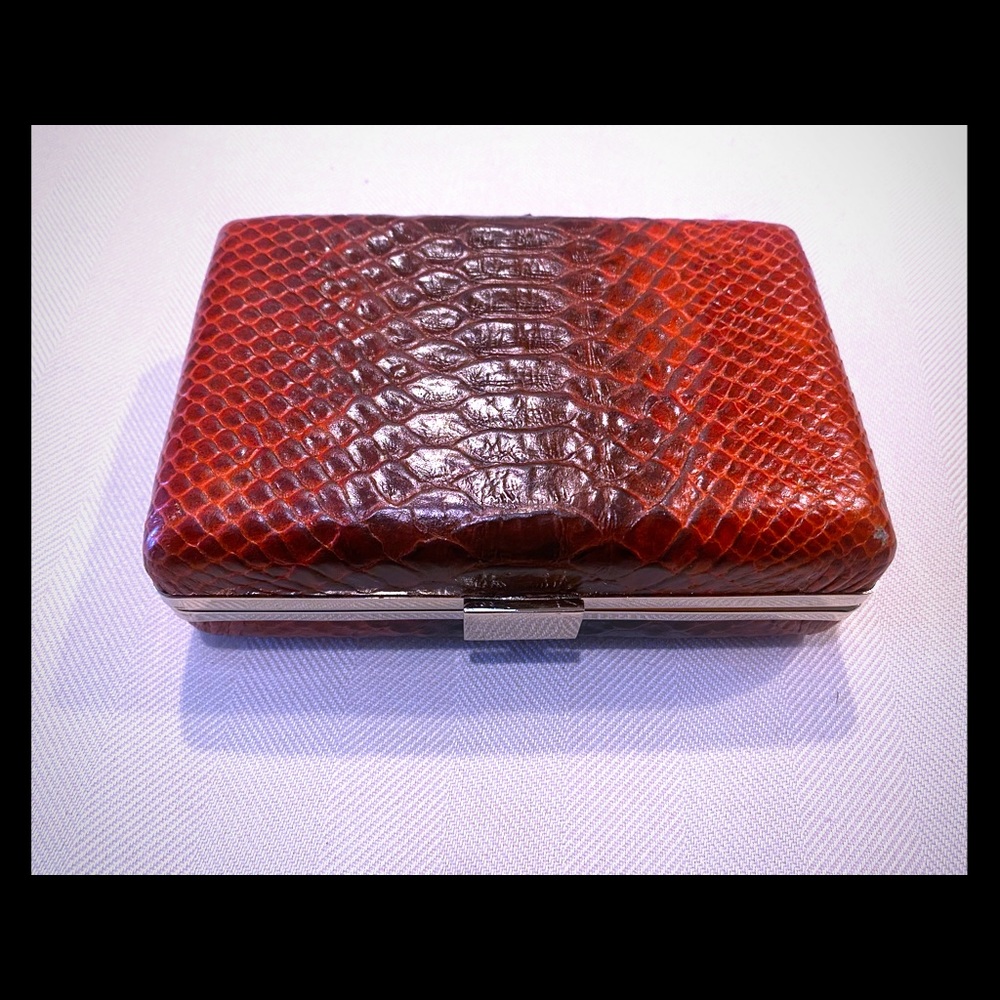 Banana republic clutch snakeskin red